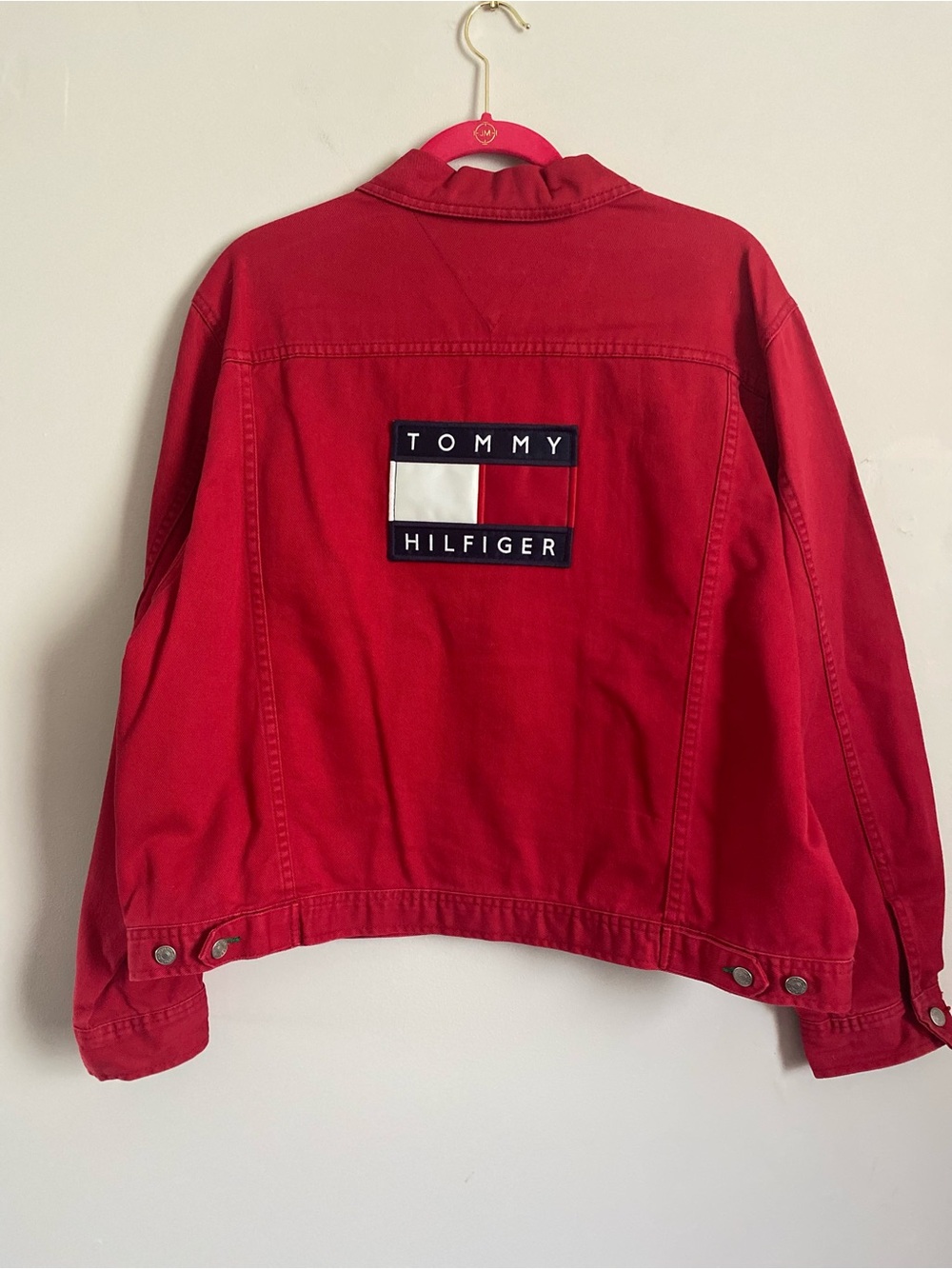 Tommy Hilfiger Jacket XL Trucker Vintage 100% Cotton Big Flag Y2K 90s Nostalgia